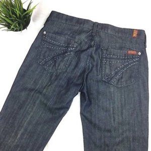 7 For All Mankind Dojo Rhinestone Pocket Jeans, 30